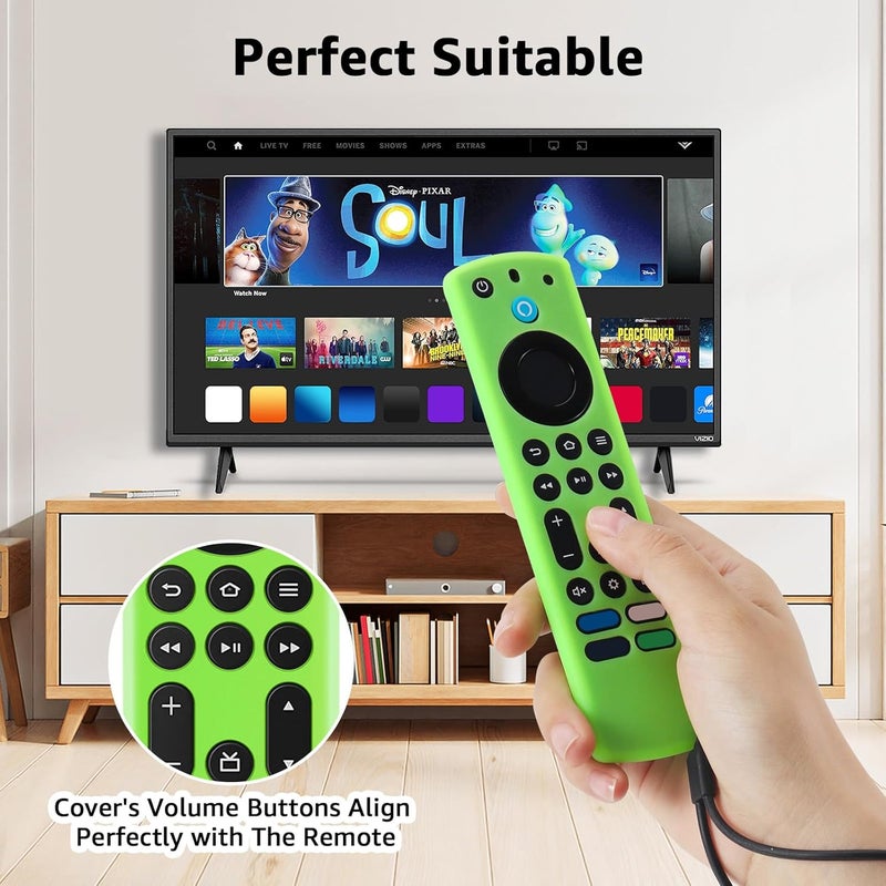 OneBom (2 Pack) Silicone TV Remote Cover, (6.2 Inch*1.5 Inch) Anti Slip Silicone Protective Case with Lanyard(Glow Green&Glow Pink) - Image 5